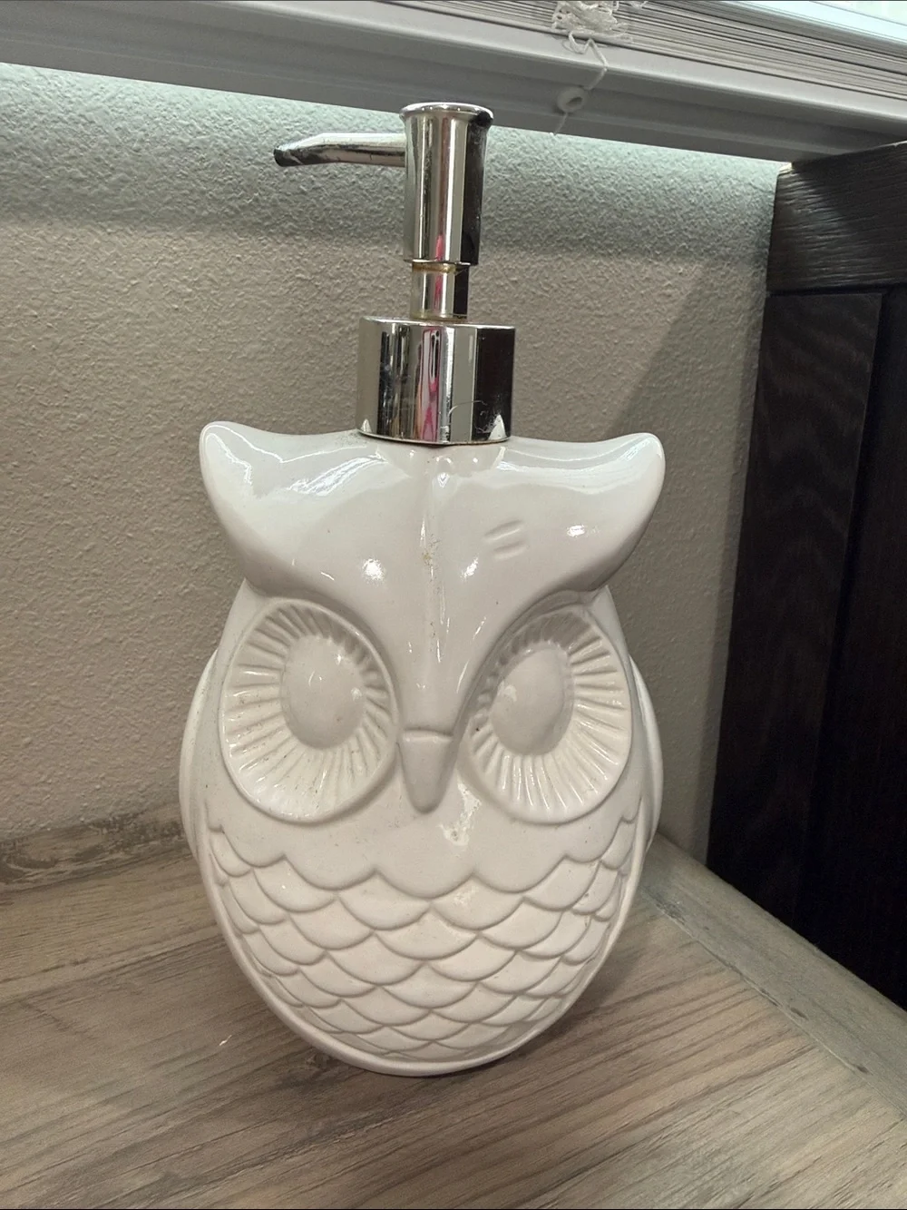 White Owl Ceramic Soap Dispenser by